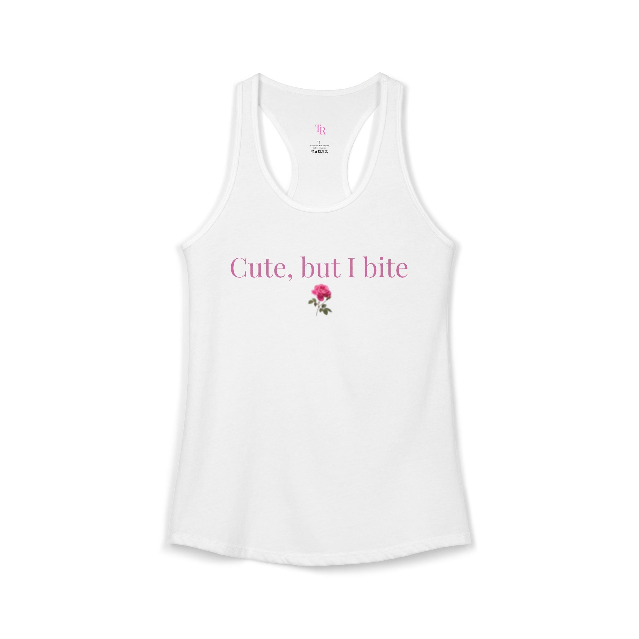 Twinky Rose “Cute, but I bite” Racerback Tank 🌹