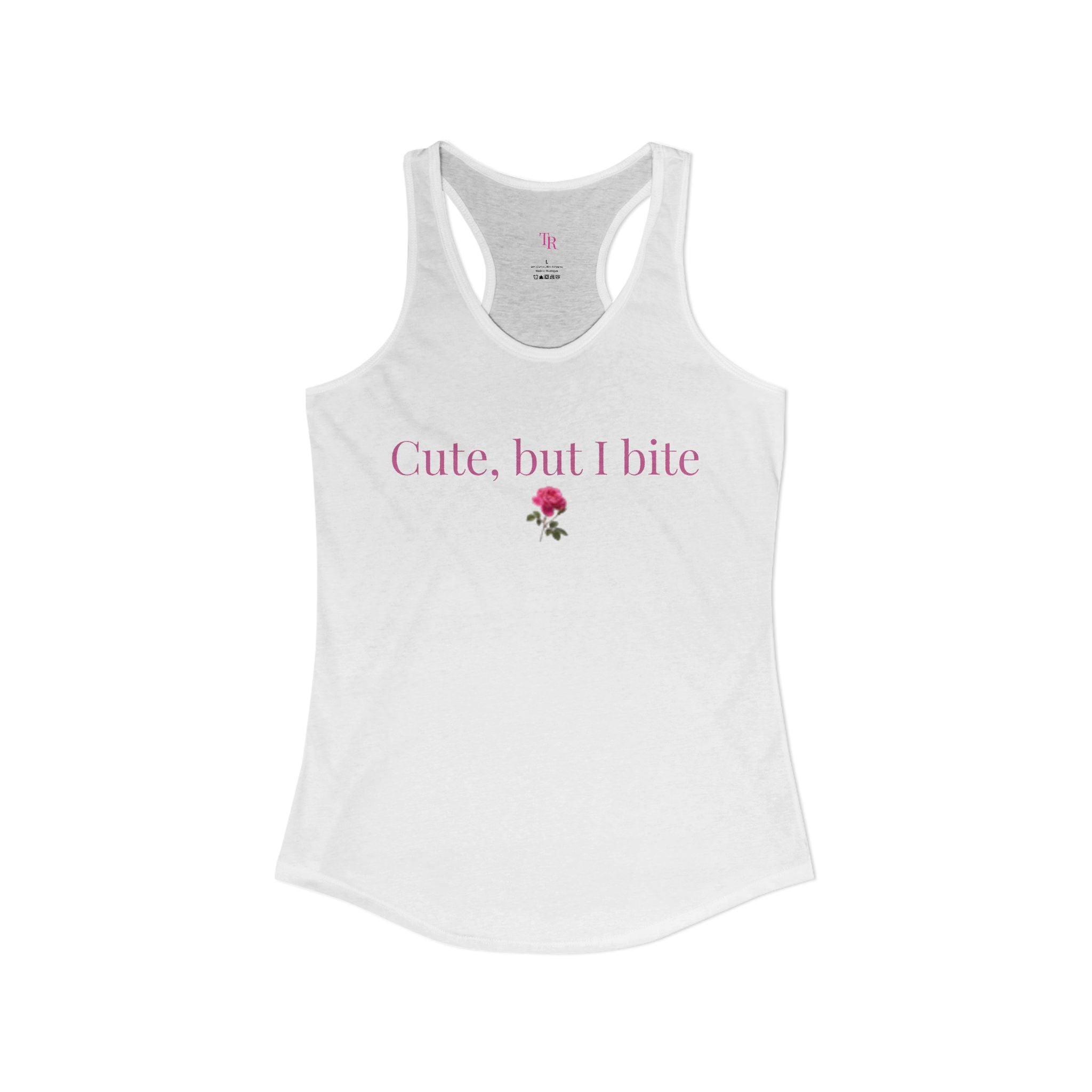 Twinky Rose “Cute, but I bite” Racerback Tank 🌹